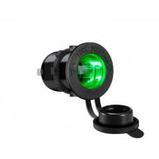 Разъем прикуривателя  в авто врезной  12v-24V  GH-C5  LED green